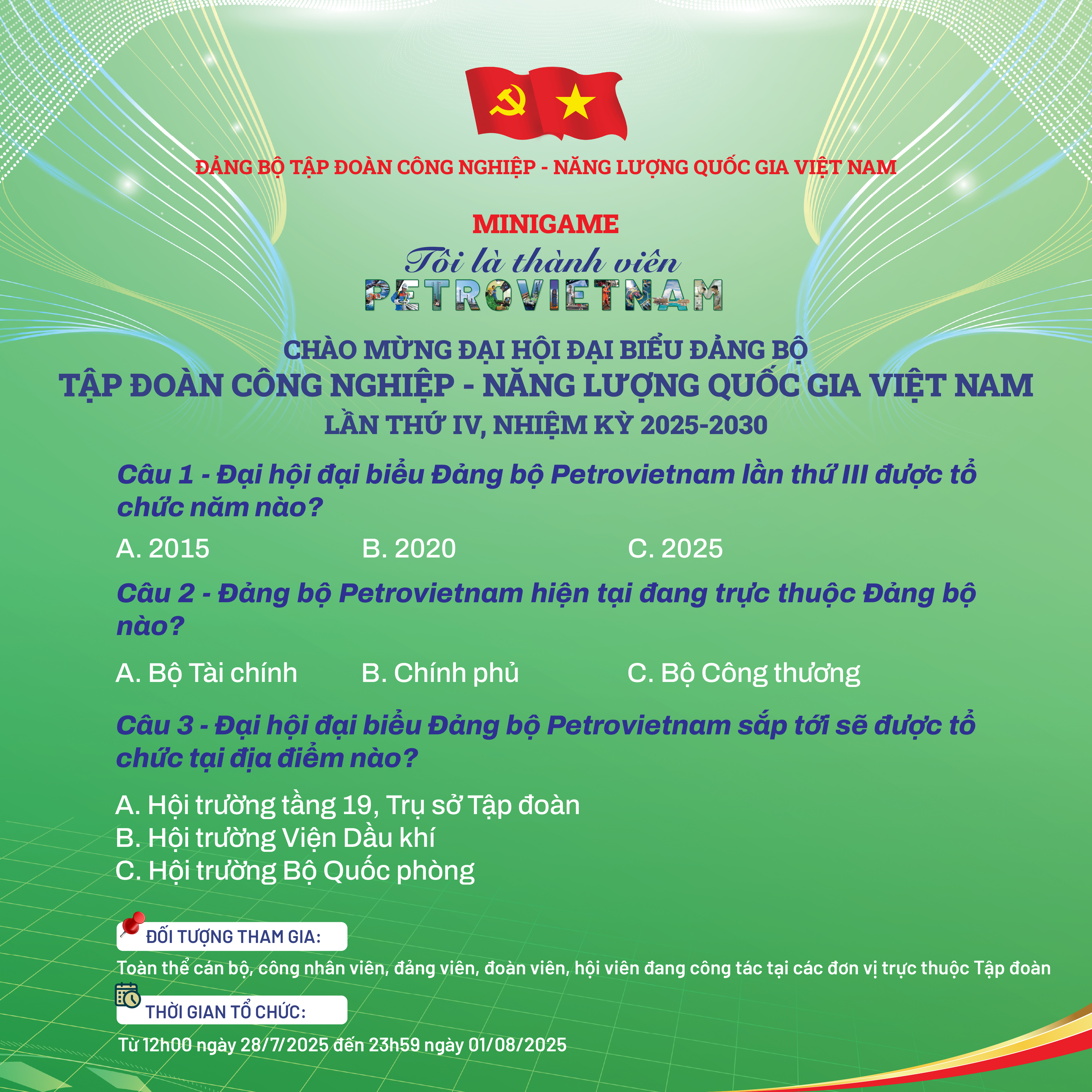 Lan tỏa niềm tự hào qua Minigame “TÔI LÀ THÀNH VIÊN PETROVIETNAM””